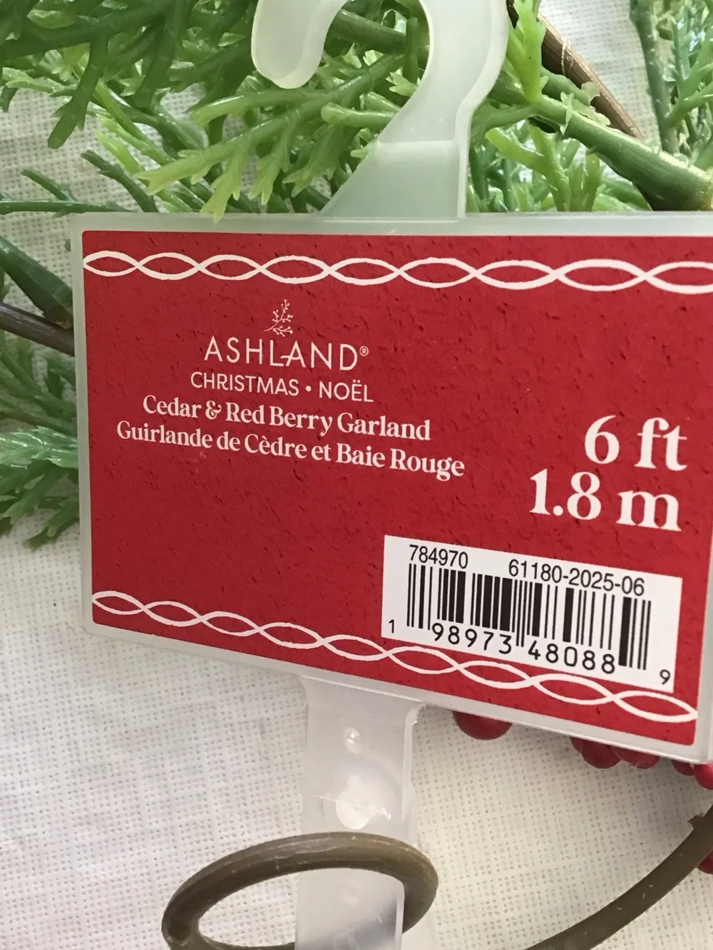 Ashland Green Cedar Garland with Red Berry Accents